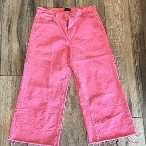 GAP Pink High-Rise Wide Leg Jeans